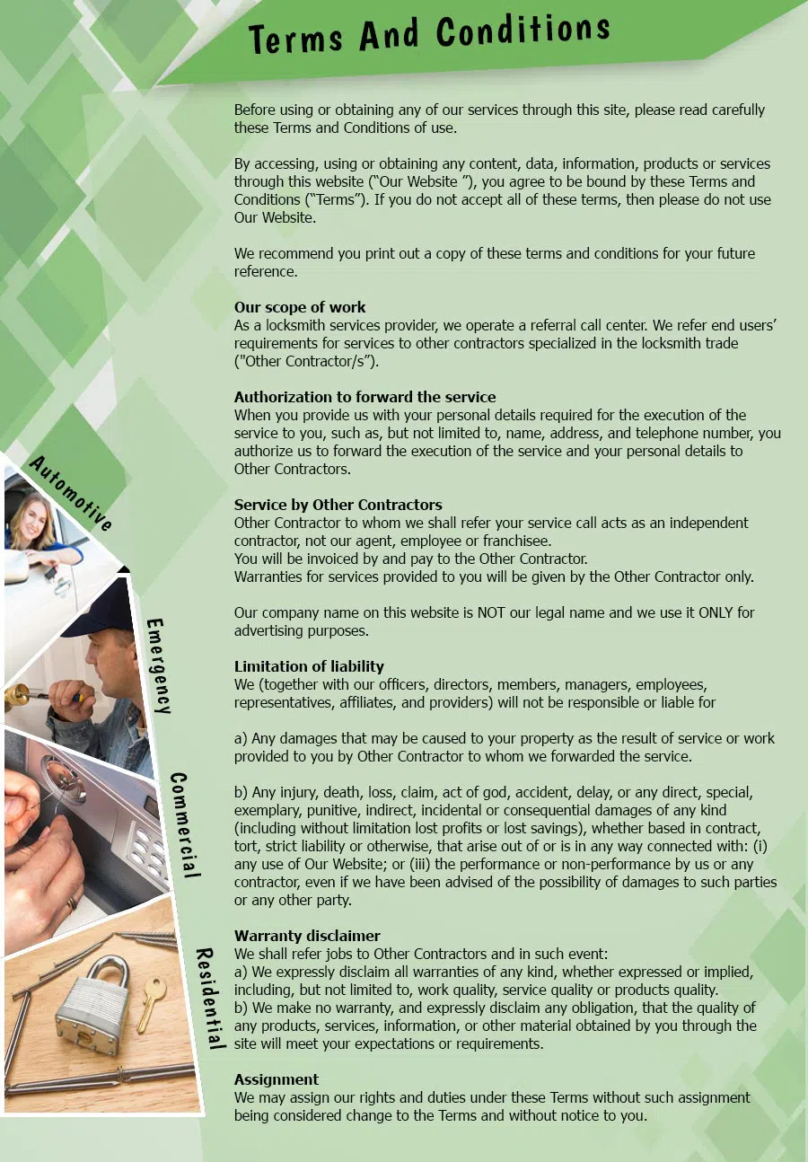 Glen Burnie Locksmith Store Glen Burnie, MD 410-454-0166 - TermsAndConditions-2